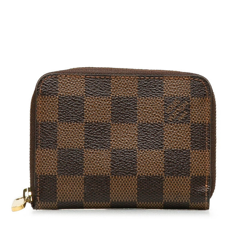 Louis Vuitton Damier Zippy Coinpace Coin Case N63070 Brown PVC Leather  Louis Vuitton