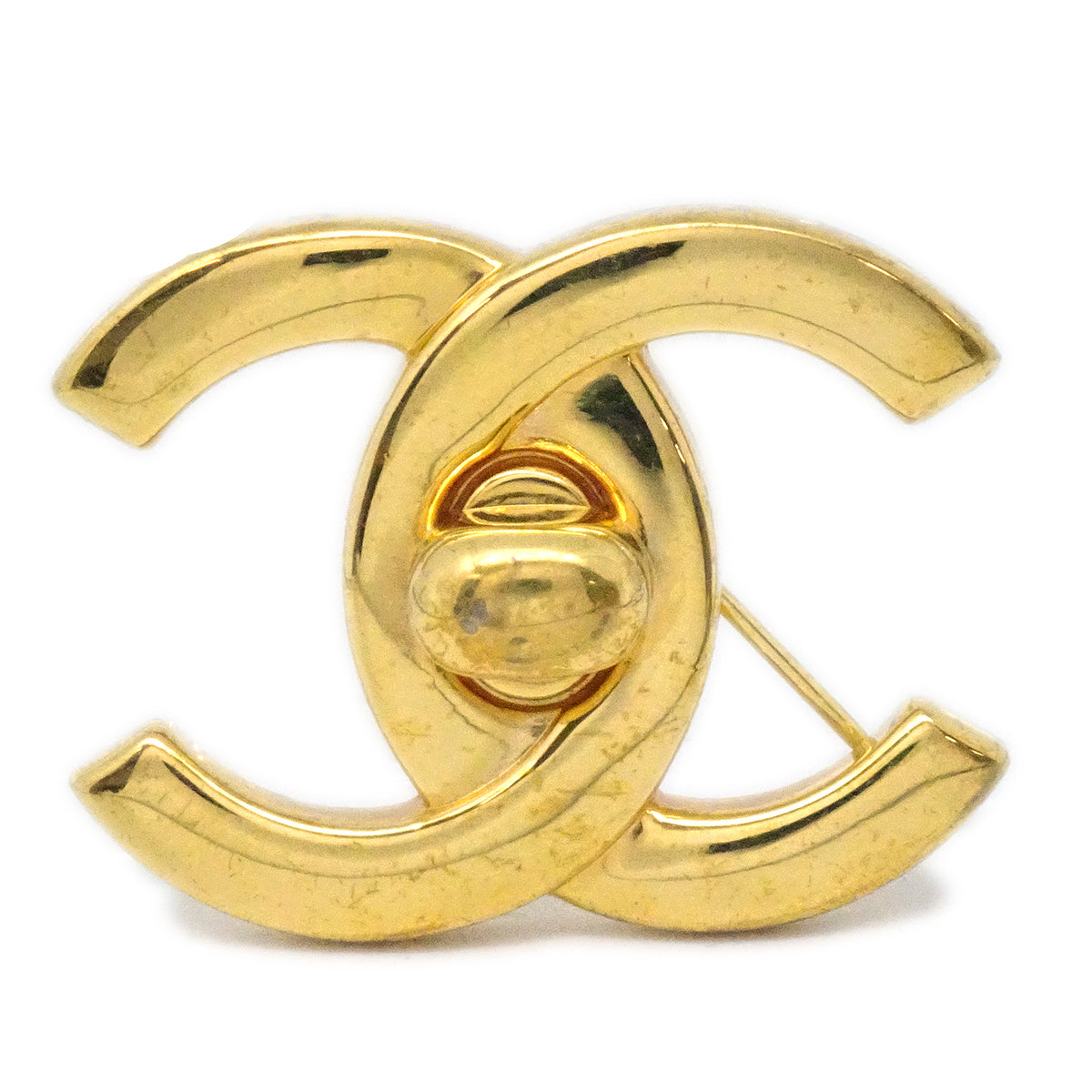 Luxury Chanel Turnlock Brooch Pin Gold 96A