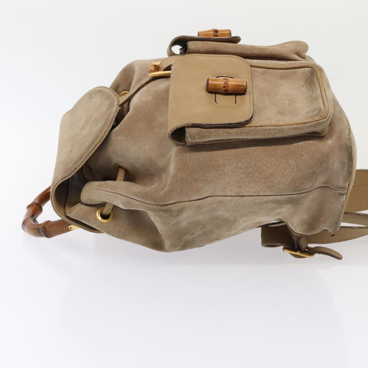 Gucci Bamboo  Suede Backpack Bag ()