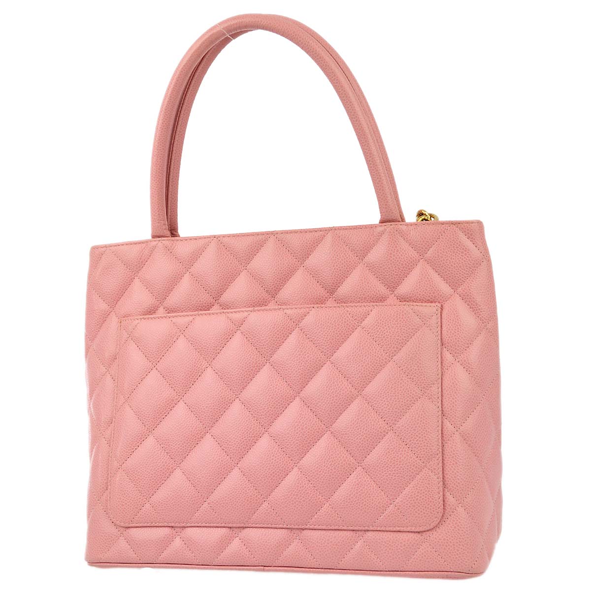 Luxury Chanel Pink Caviar Medallion Tote Handbag