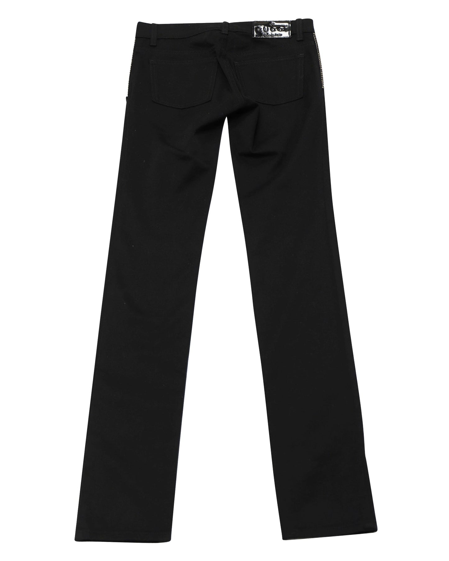 Luxury Gucci Trending 2025 Jeans with Metal Stud Details in Black Cotton