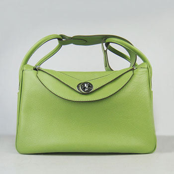 Luxury Hermes Lindy 34cm handbag 6208 green Silver