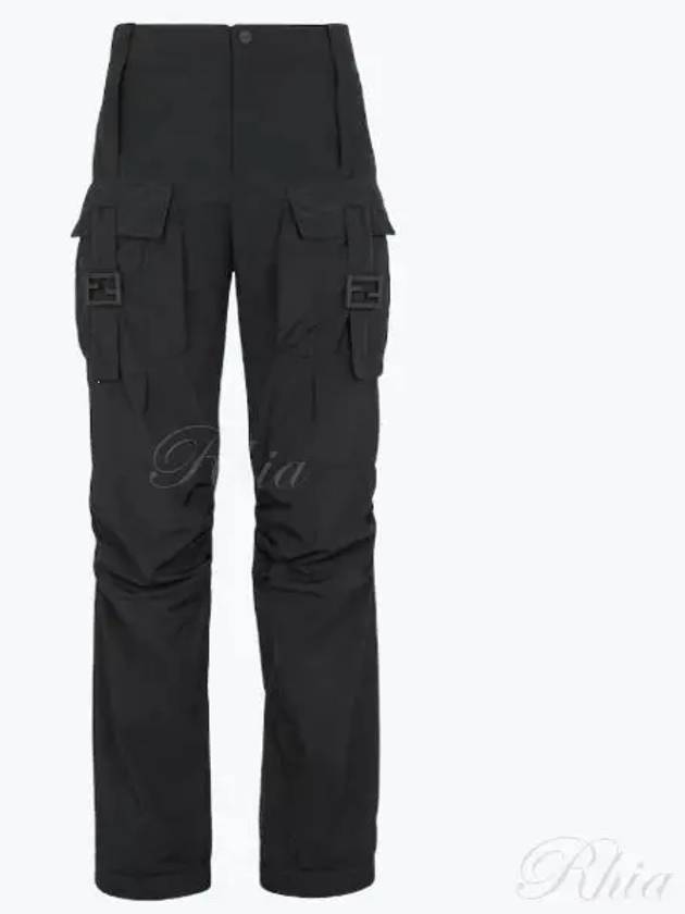 Luxury Fendi Women's Nylon Cargo Track Pants Black