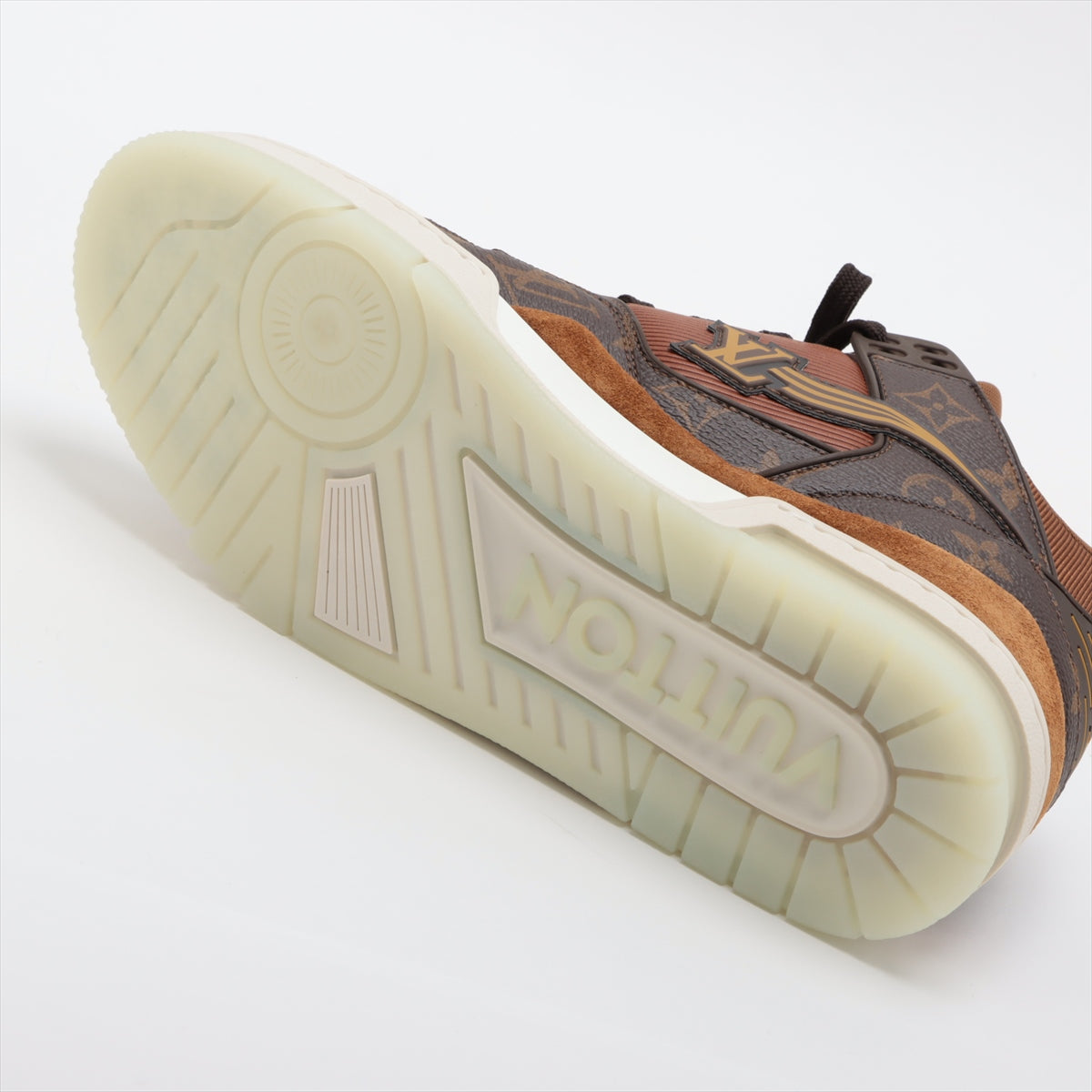 Louis Vuitton LV Trainer Line 20 Years PVC Suede High-Cut Sneaker 8 Men Brown GO0260 Monogram LV Logo Change