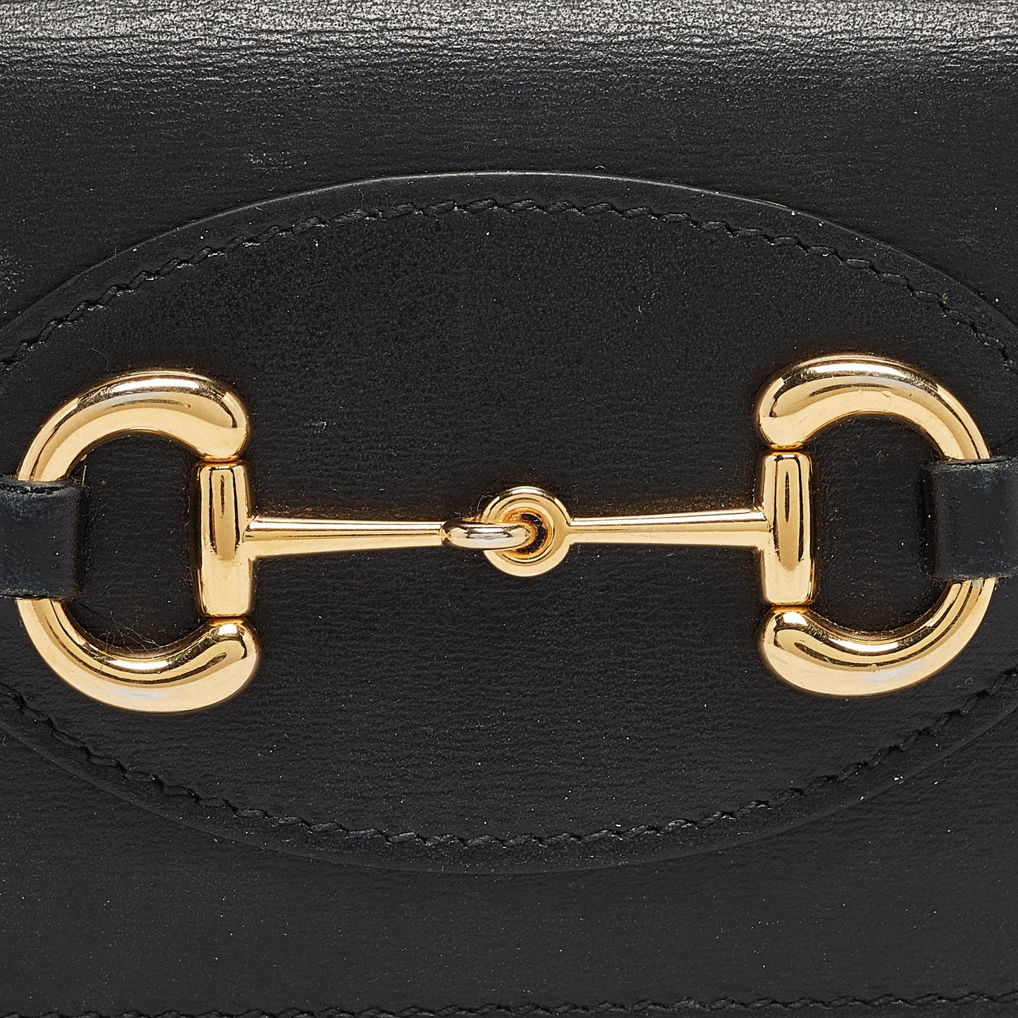 Luxury Gucci Trending 2025 Black Leather Limited Edition Horsebit 1955 Compact Wallet..