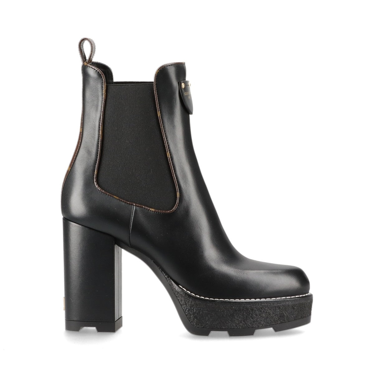 Louis Vuitton LV Bubble Line 22 Years Leather Side Shoes 39  Black x Brown LS1212 Monogram