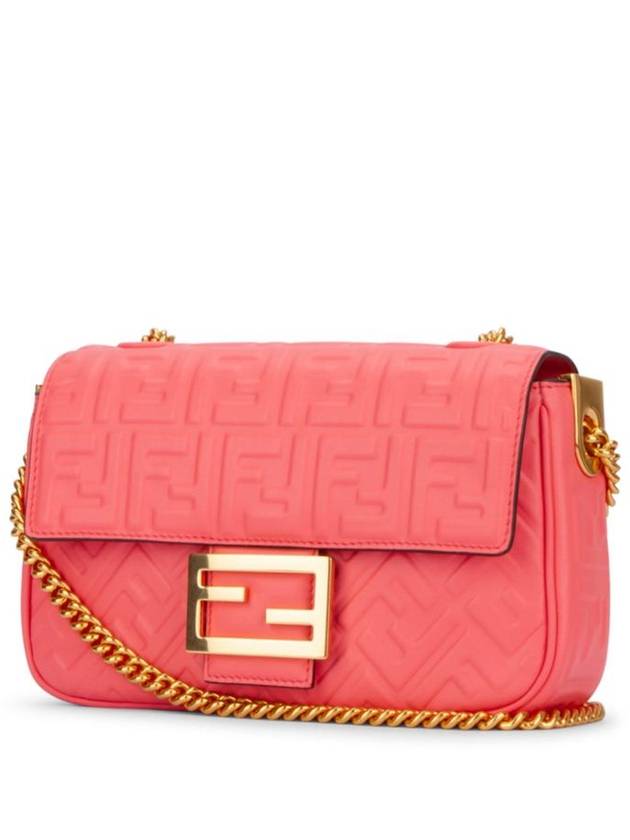 Luxury Fendi Baguette Medium Nappa Leather Chain Shoulder Bag Pink