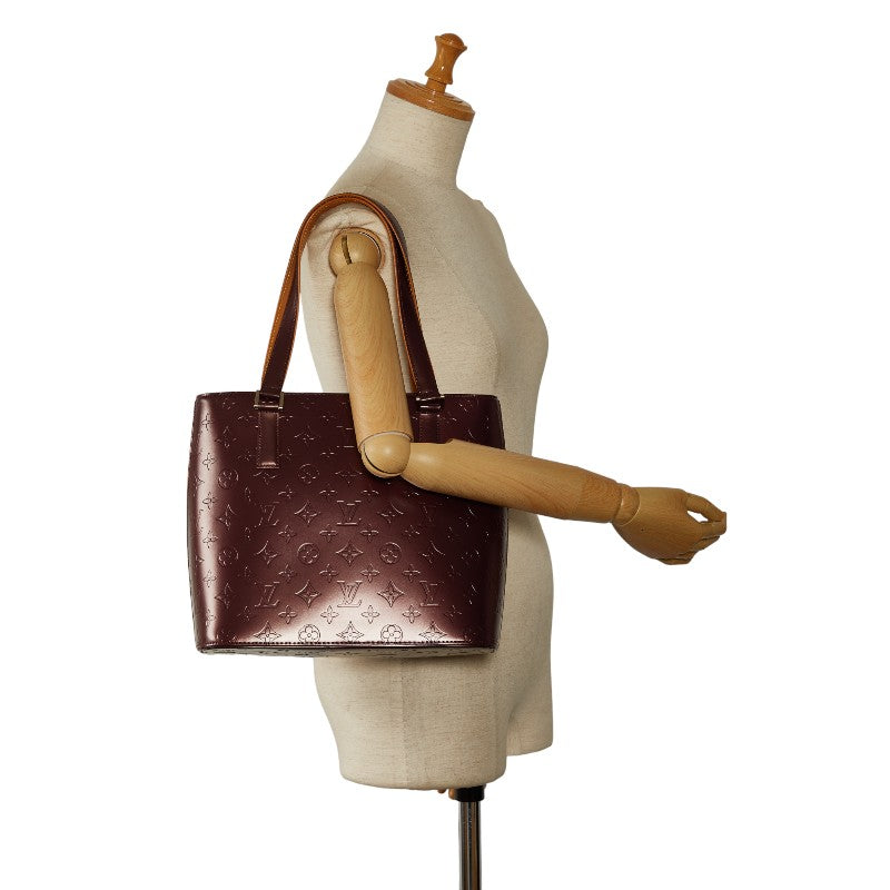 Louis Vuitton Monogram Matt Stockton Handbag M55116 Violet Pearl Leather  Louis Vuitton