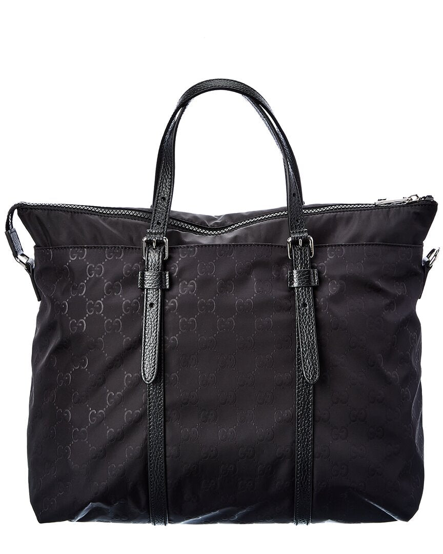 Gucci GG Nylon & Leather Tote