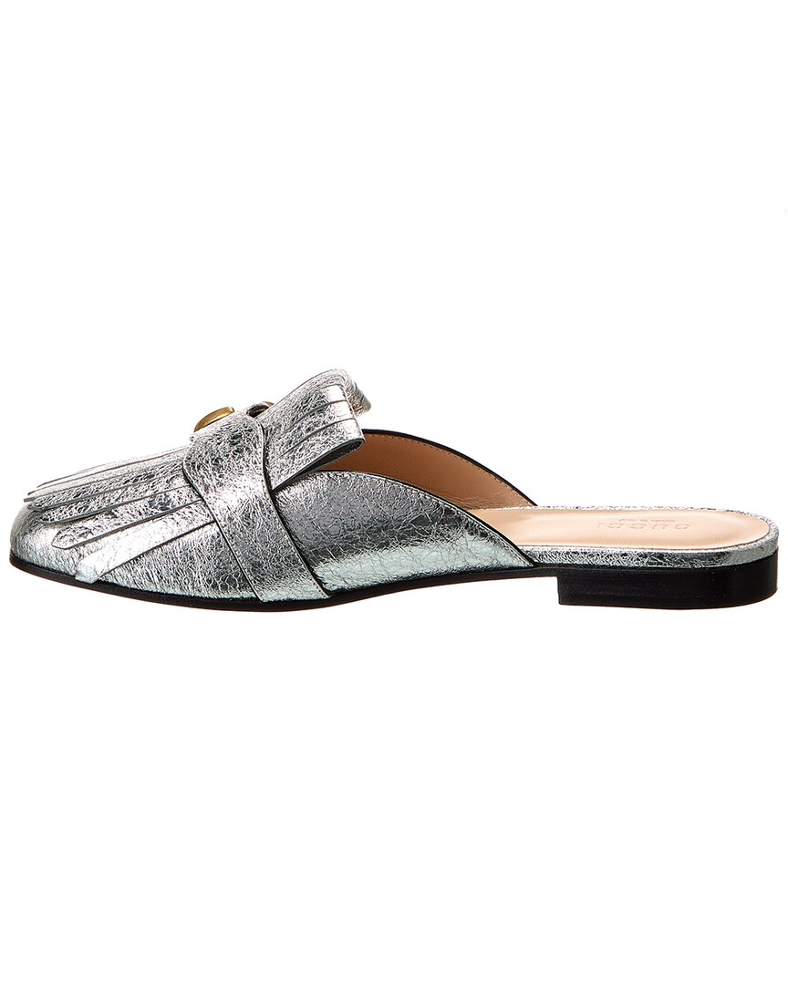 Gucci GG Marmont Metallic Leather Slipper