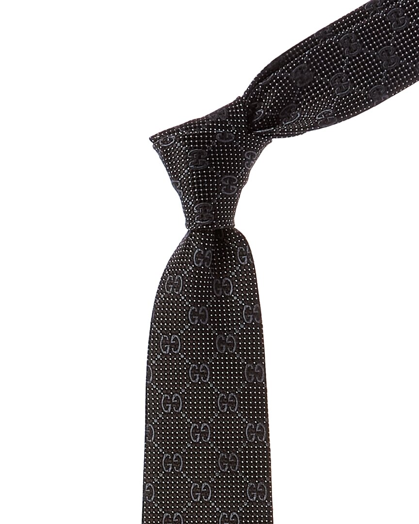 Gucci Black GG Silk Tie