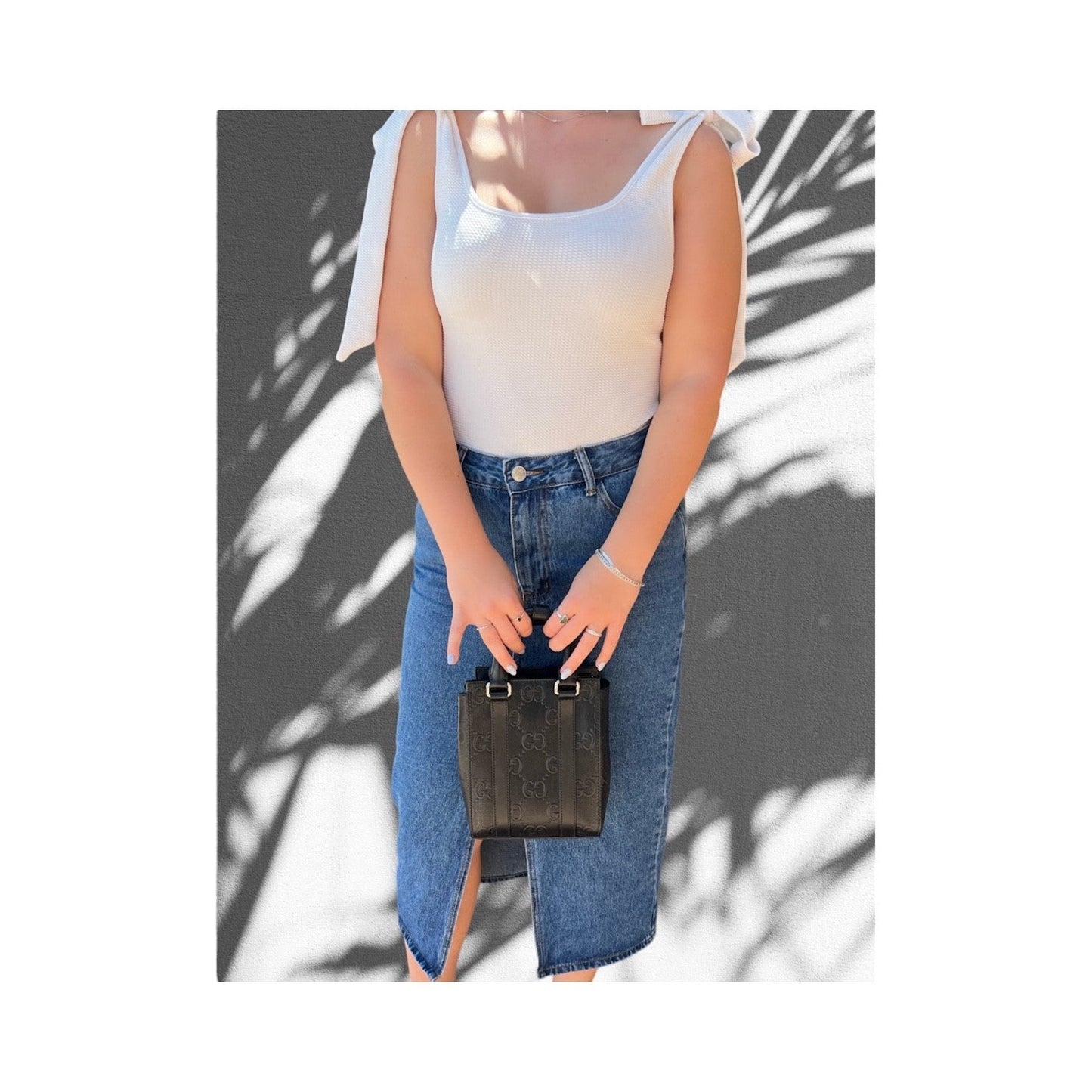 Luxury Gucci GG Perforated Mini Tote