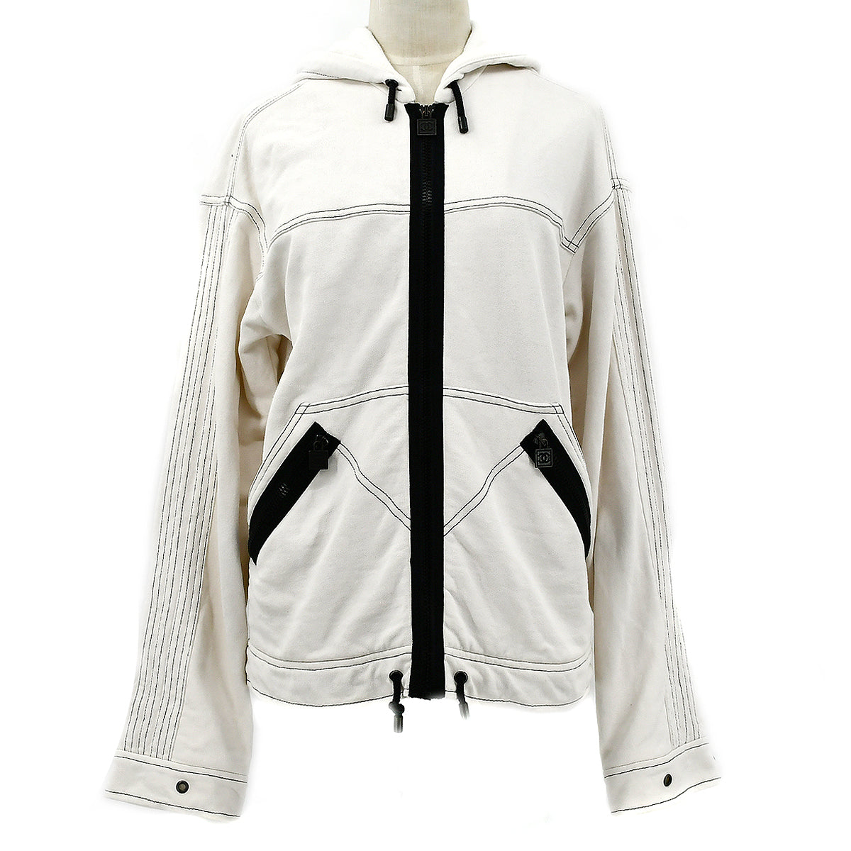 Luxury Chanel 2007 spring Sports line zip-up hooded jacket #36