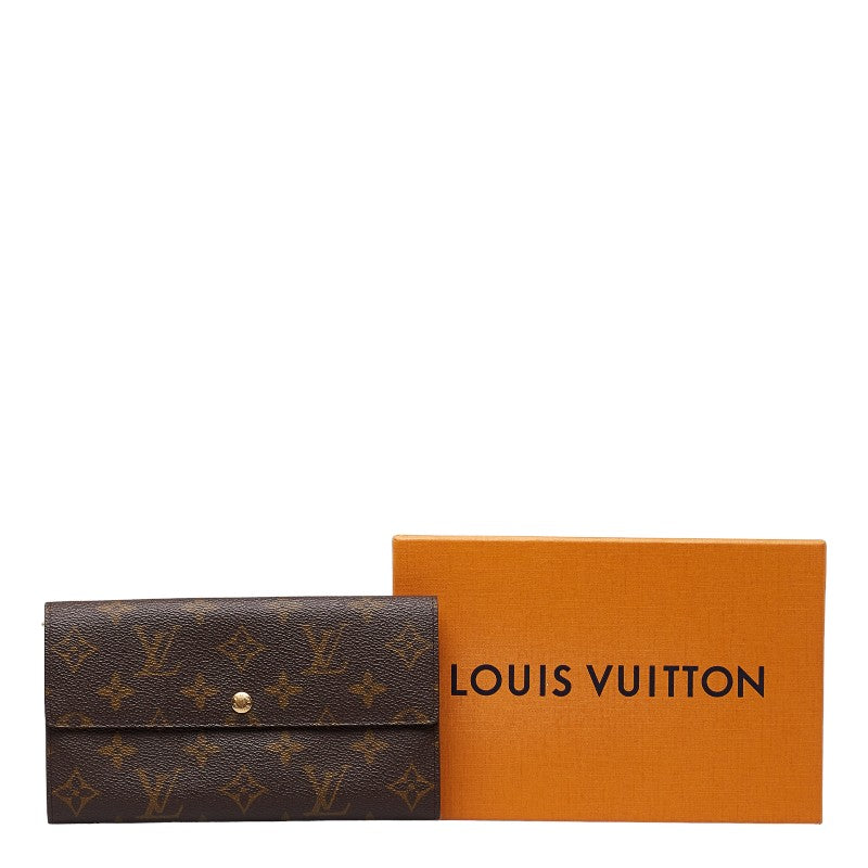 Louis Vuitton Monogram Pochette Porte Monet Credit Long Wallet M61725 Brown PVC Leather  Louis Vuitton