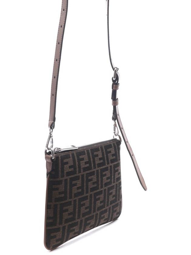 Luxury Fendi After FF Jacquard Cross Bag Brown