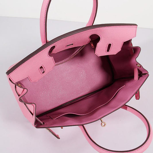 Luxury Hermes 30cm Birkin Bag Epsom Leather with Strap Pink Gold