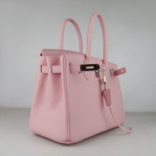 Luxury Hermes Birkin 30cm Togo Leather Handbags Pink Silver