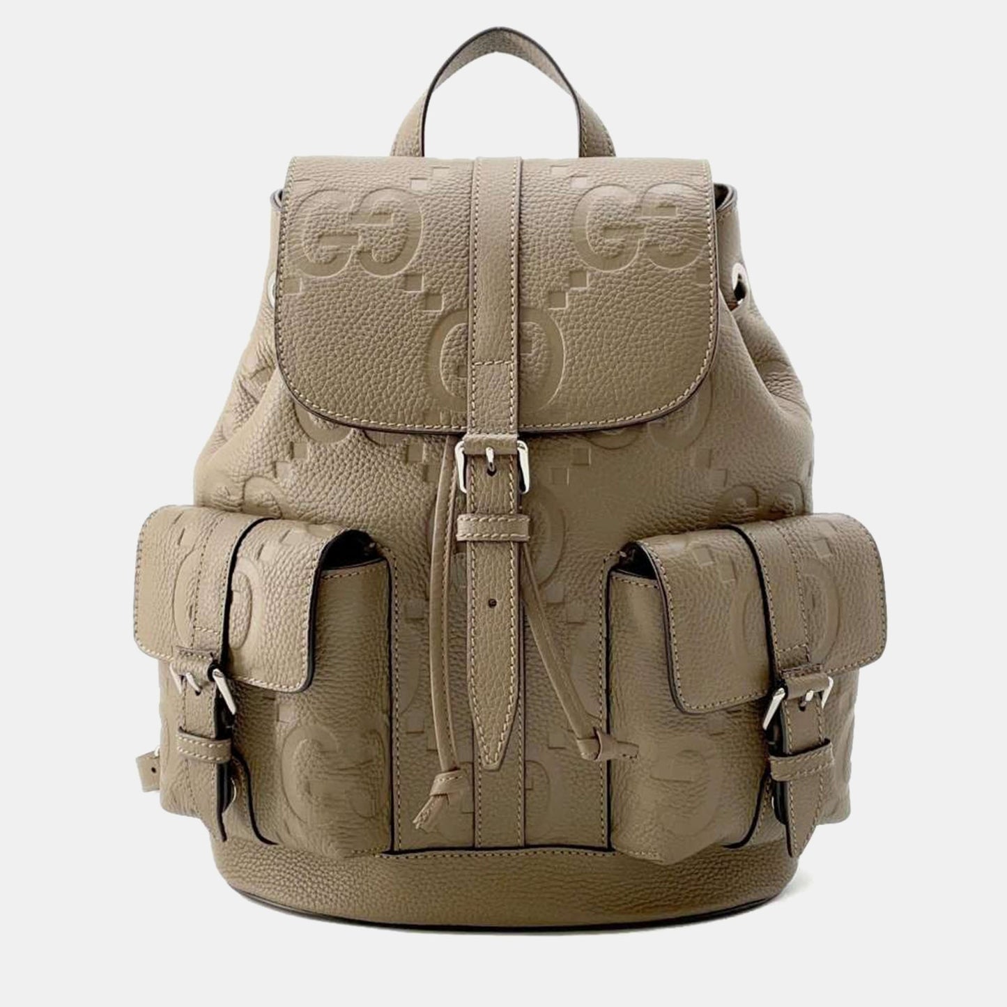 Luxury Gucci Trending 2025 Beige Jumbo GG Leather Backpack