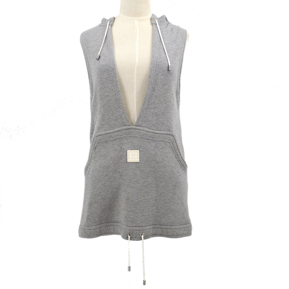 Luxury Chanel 2005 Spring logo-patch V-neck hoodie #38