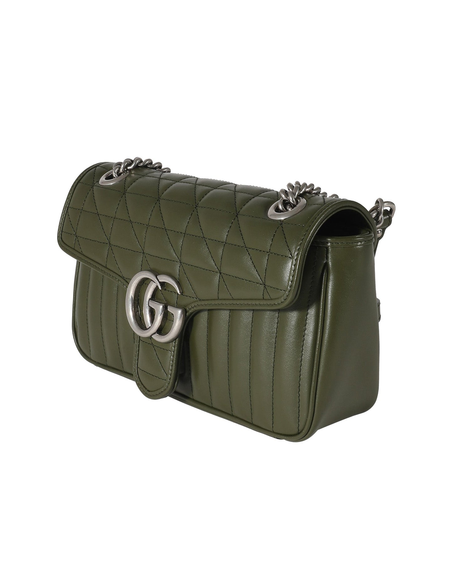 Luxury Gucci Trending 2025 Forest Green Calfskin Aria GG Small Marmont Bag