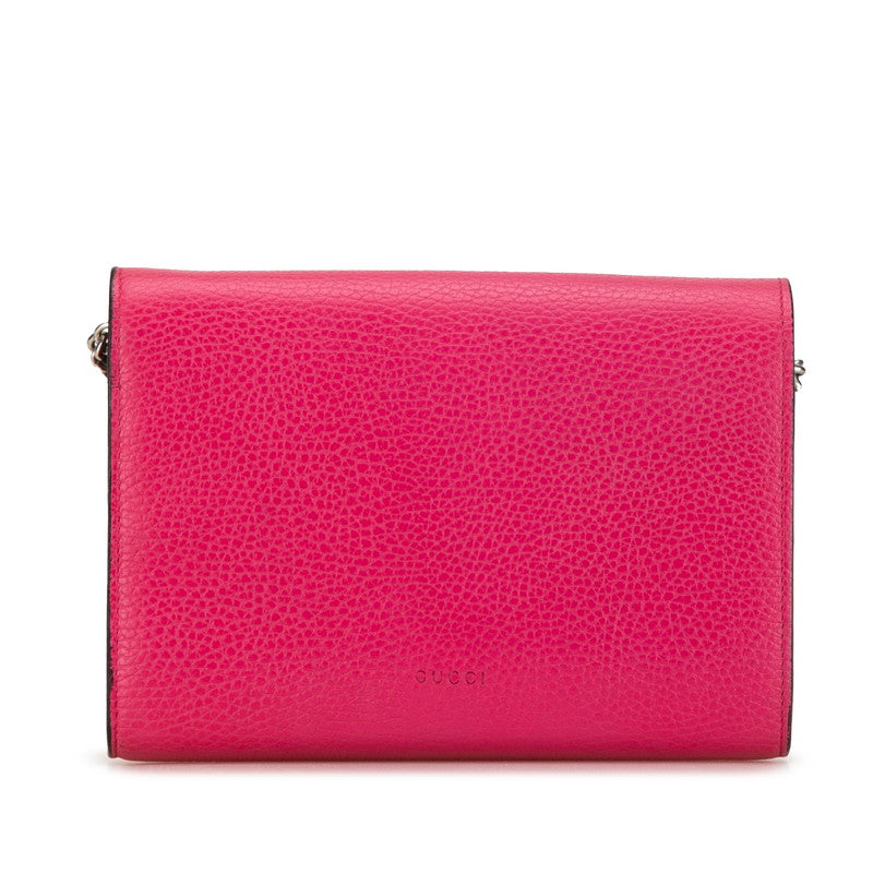 Luxury Gucci Trending 2025 Dionysus Leather Chain Shoulder Wallet