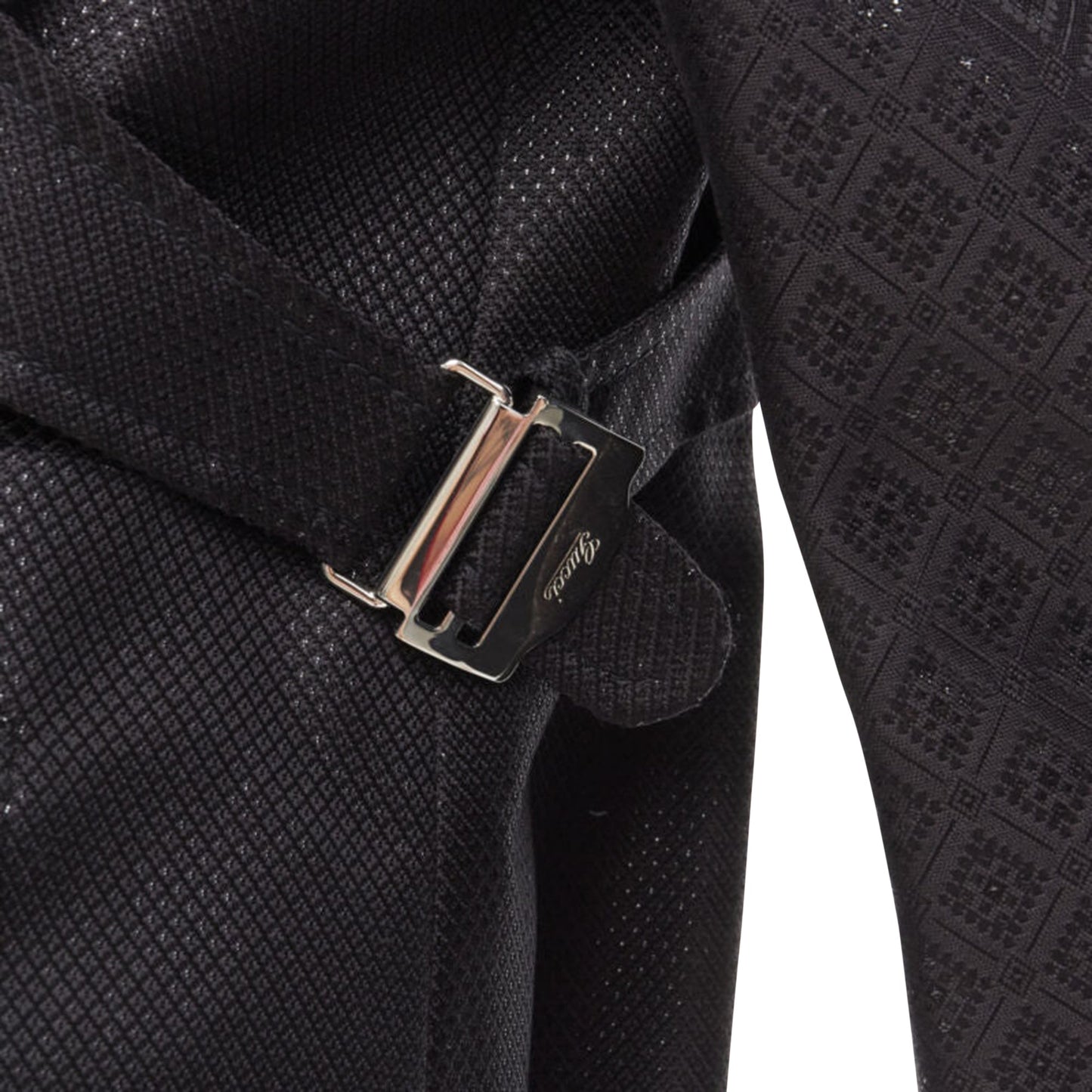 Gucci metallic oriental brocade double breasted jacket