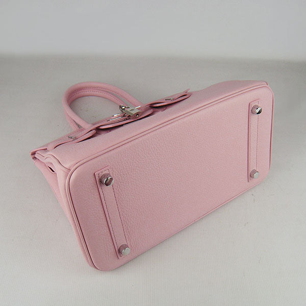 Luxury Hermes Birkin 30cm Togo Leather Handbags Pink Silver