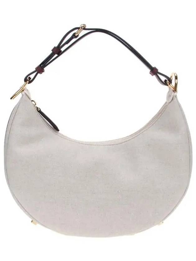 Luxury Fendi Luxury Fendigraphy Small Canvas Hobo Shoulder Bag Natural White