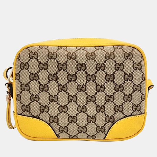 Luxury Gucci Trending 2025 yellow/beige gg canvas Crossbody Bag