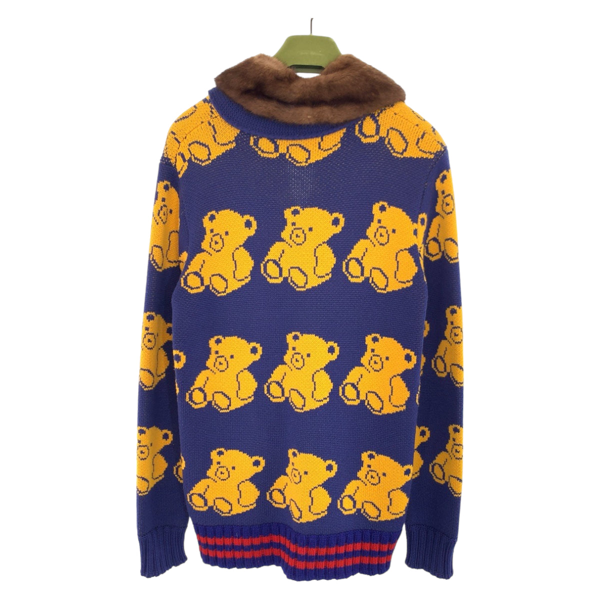 Luxury Gucci Trending 2025 Wool Mink Teddy Bear Jacquard Cardigan