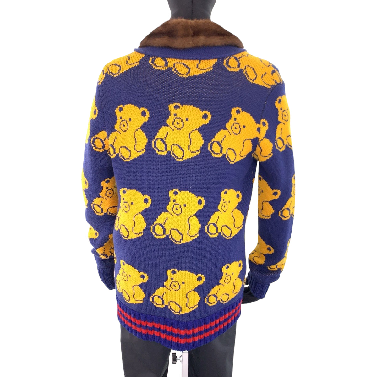 Luxury Gucci Trending 2025 Wool Mink Teddy Bear Jacquard Cardigan
