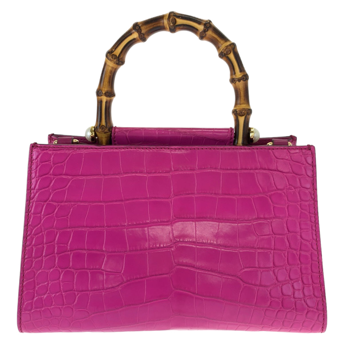 Luxury Gucci Trending 2025 Bamboo Nymphea Crocodile Handbag