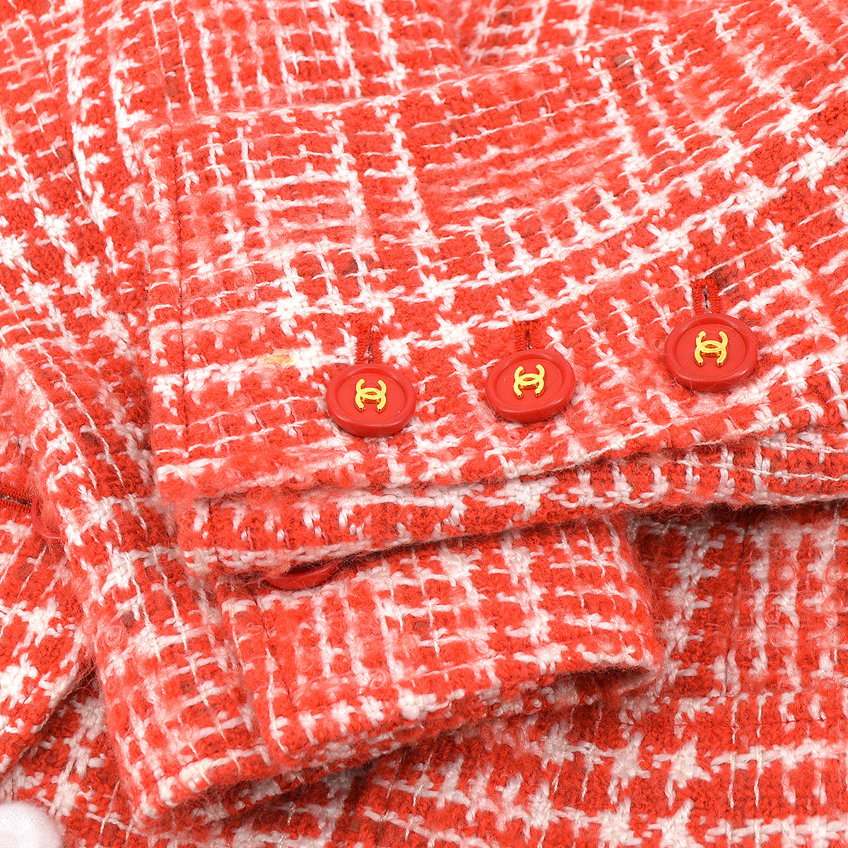 Luxury Chanel 1997 spring CC-buttons tweed jacket #38