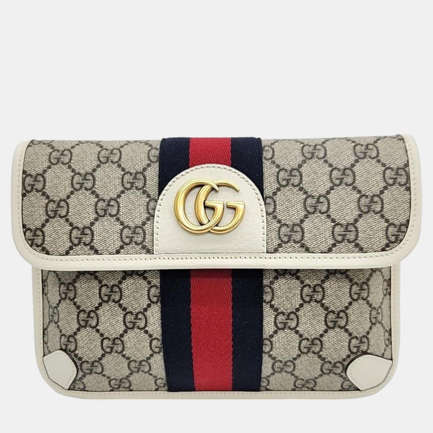 Luxury Gucci Trending 2025 Brown/White GG Canvas Web Ophidia Belt Bag