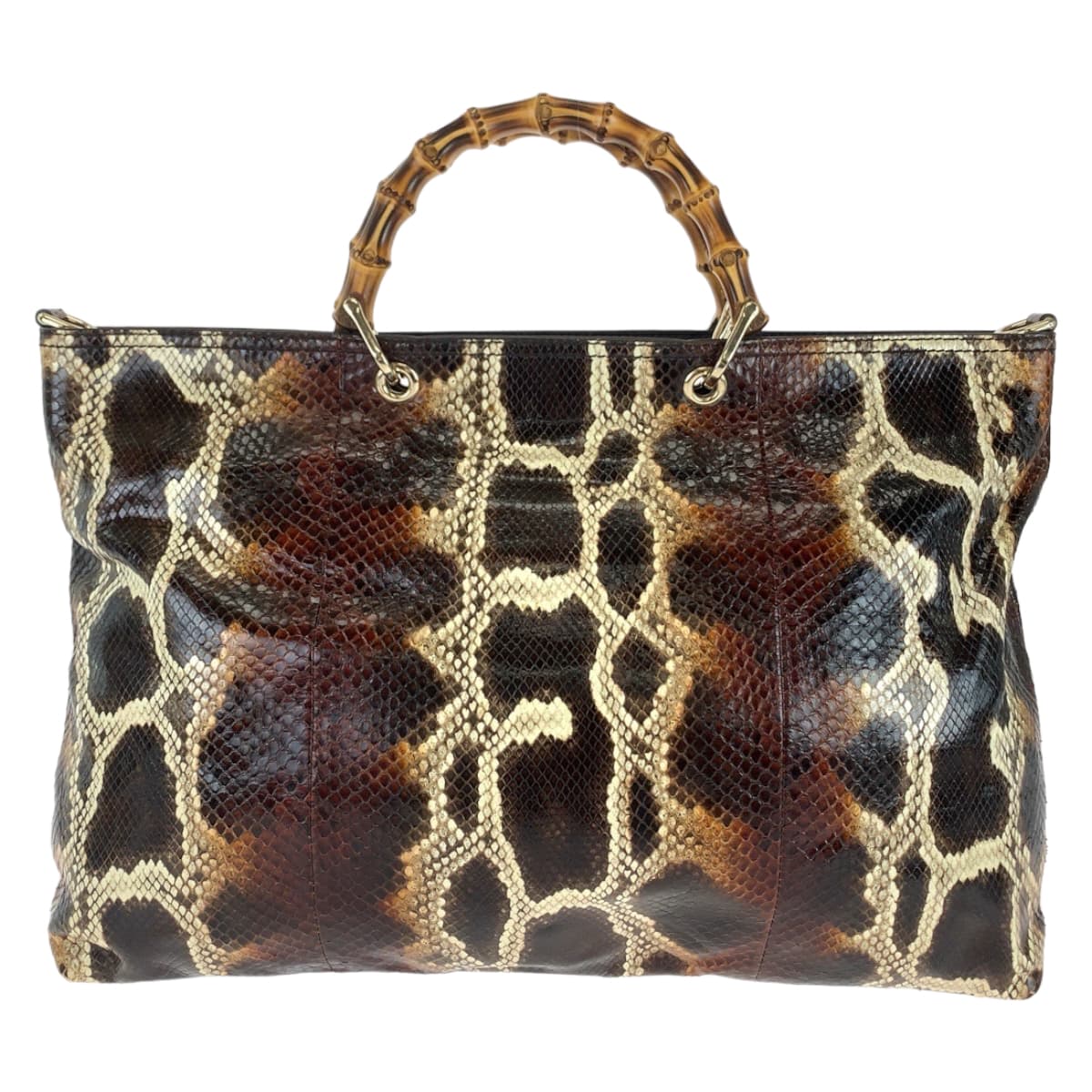 Luxury Gucci Trending 2025 Python Bamboo Tote Bag