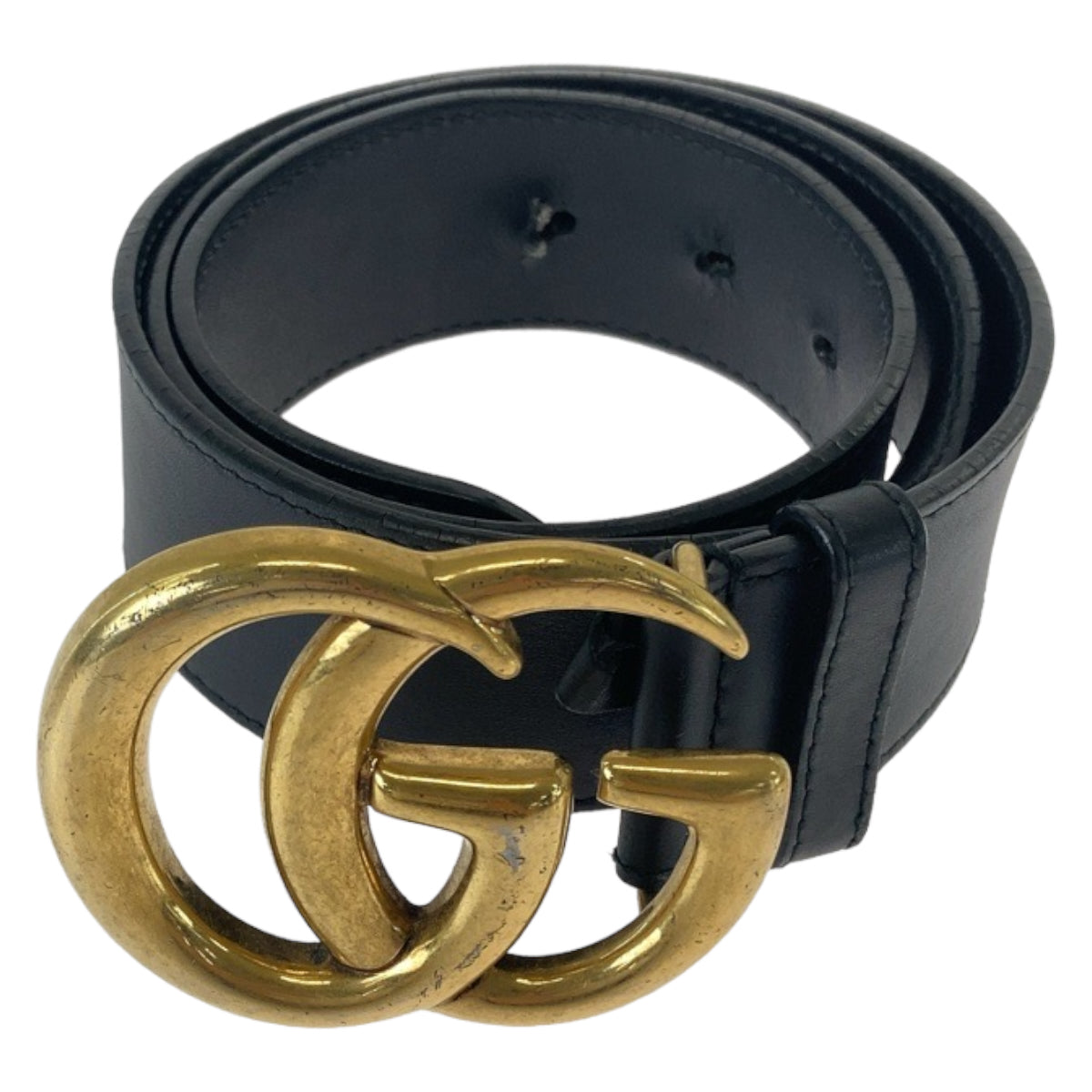 Luxury Gucci Trending 2025 Leather GG Marmont Belt Black Gold