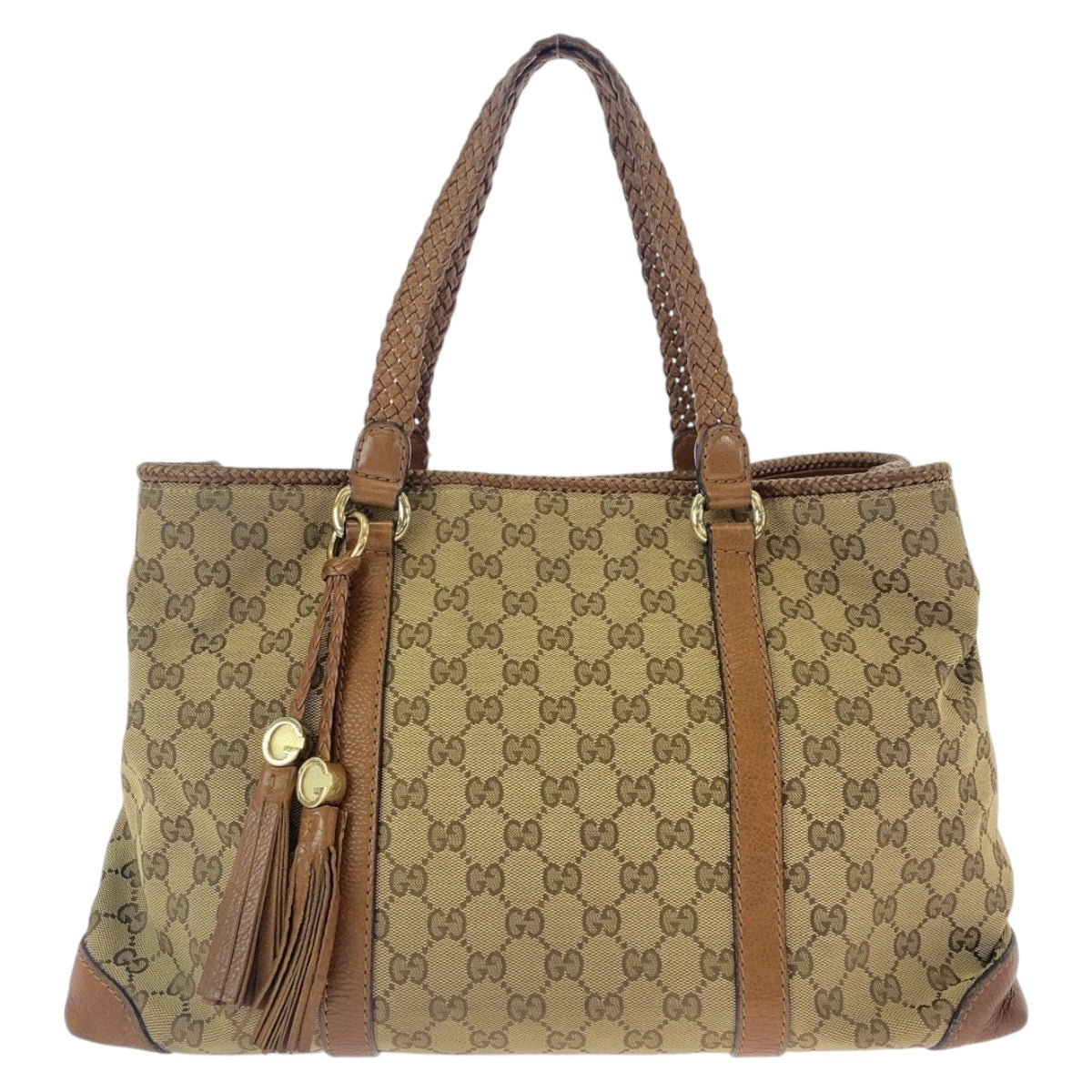 Luxury Gucci Trending 2025 GG Canvas Leather Tassel Tote Bag