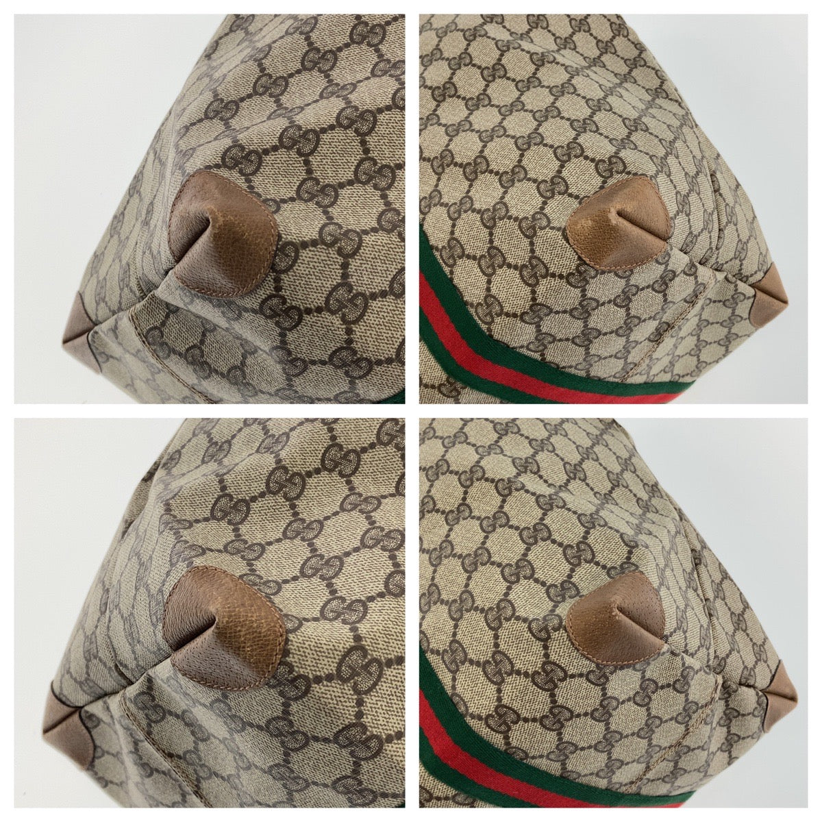 Luxury Gucci Trending 2025 Vintage GG Supreme Canvas Leather Boston Bag