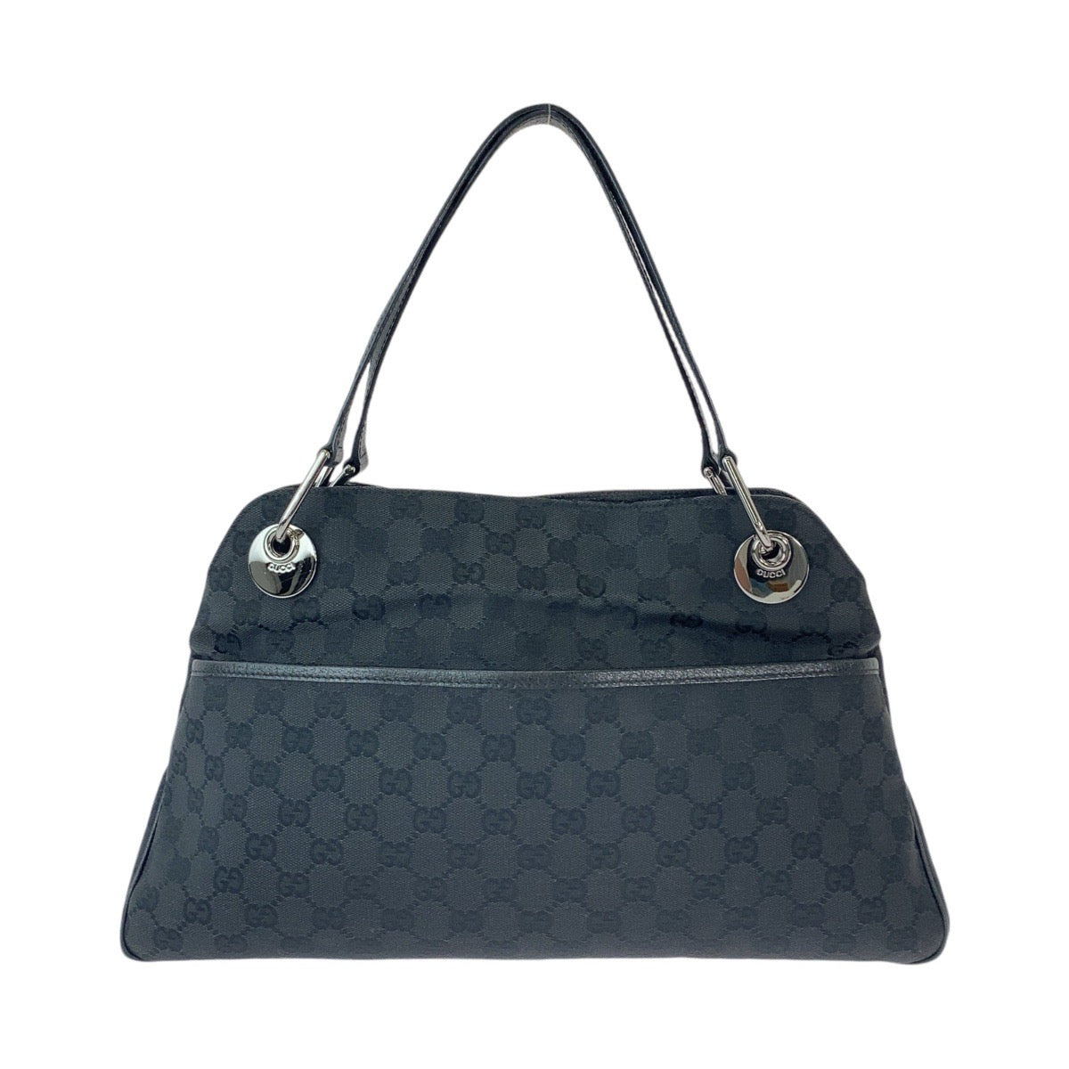 Luxury Gucci Trending 2025 Black GG Canvas Leather Tote Bag