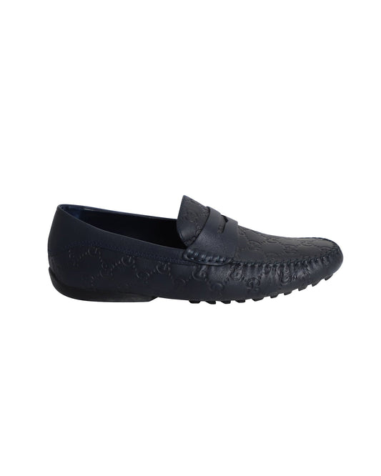 Luxury Gucci Trending 2025 Luxury Gucci Trending 2025simma Loafers in Navy Blue Leather