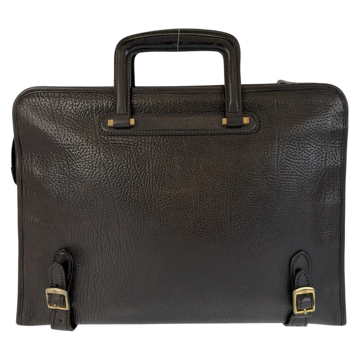 Luxury Gucci Trending 2025 Vintage Leather Briefcase Black Gold