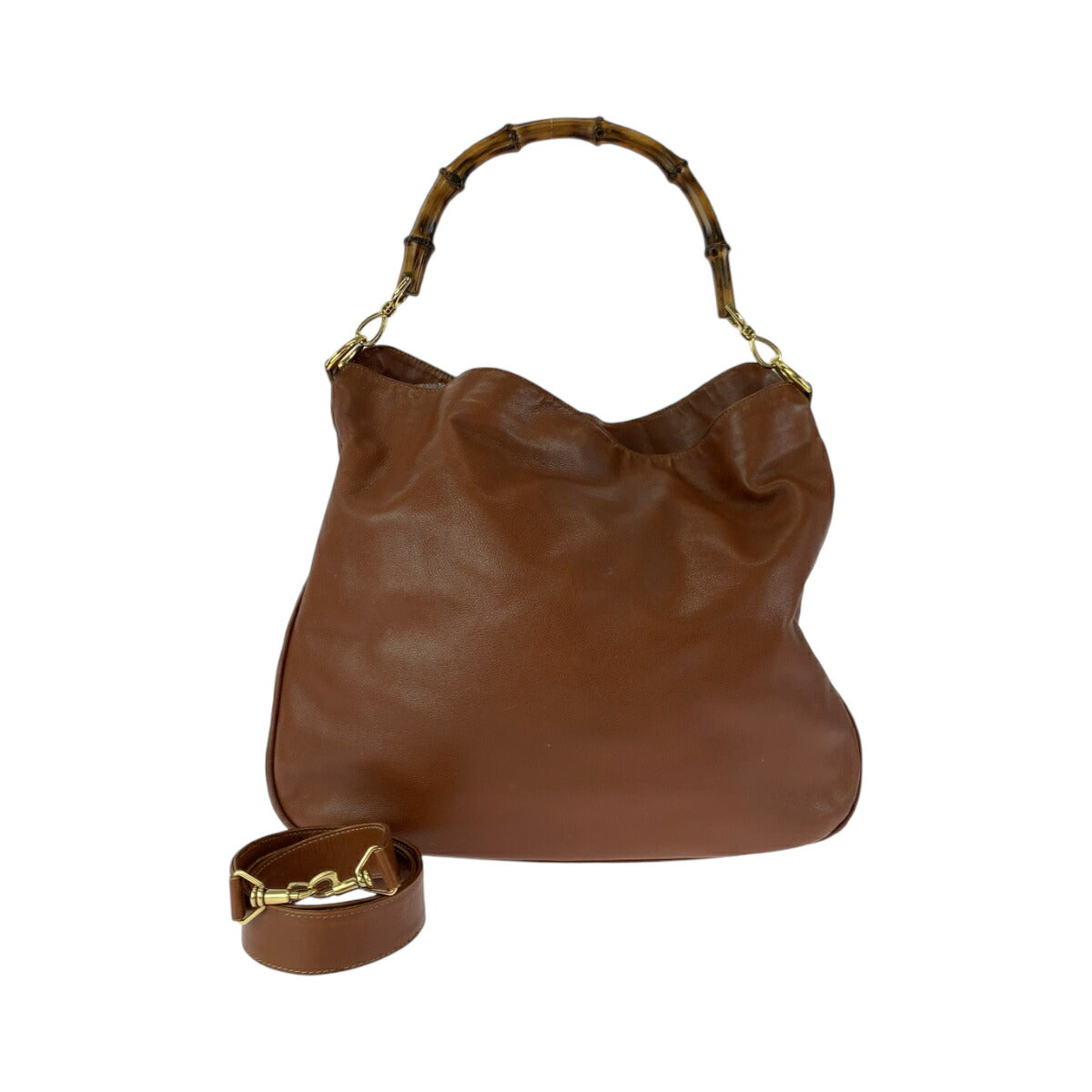 Luxury Gucci Trending 2025 Vintage Bamboo Leather 2way Bag