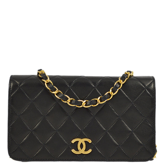 Chanel 1996-1997 Lambskin Pushlock Mini Full Flap Bag