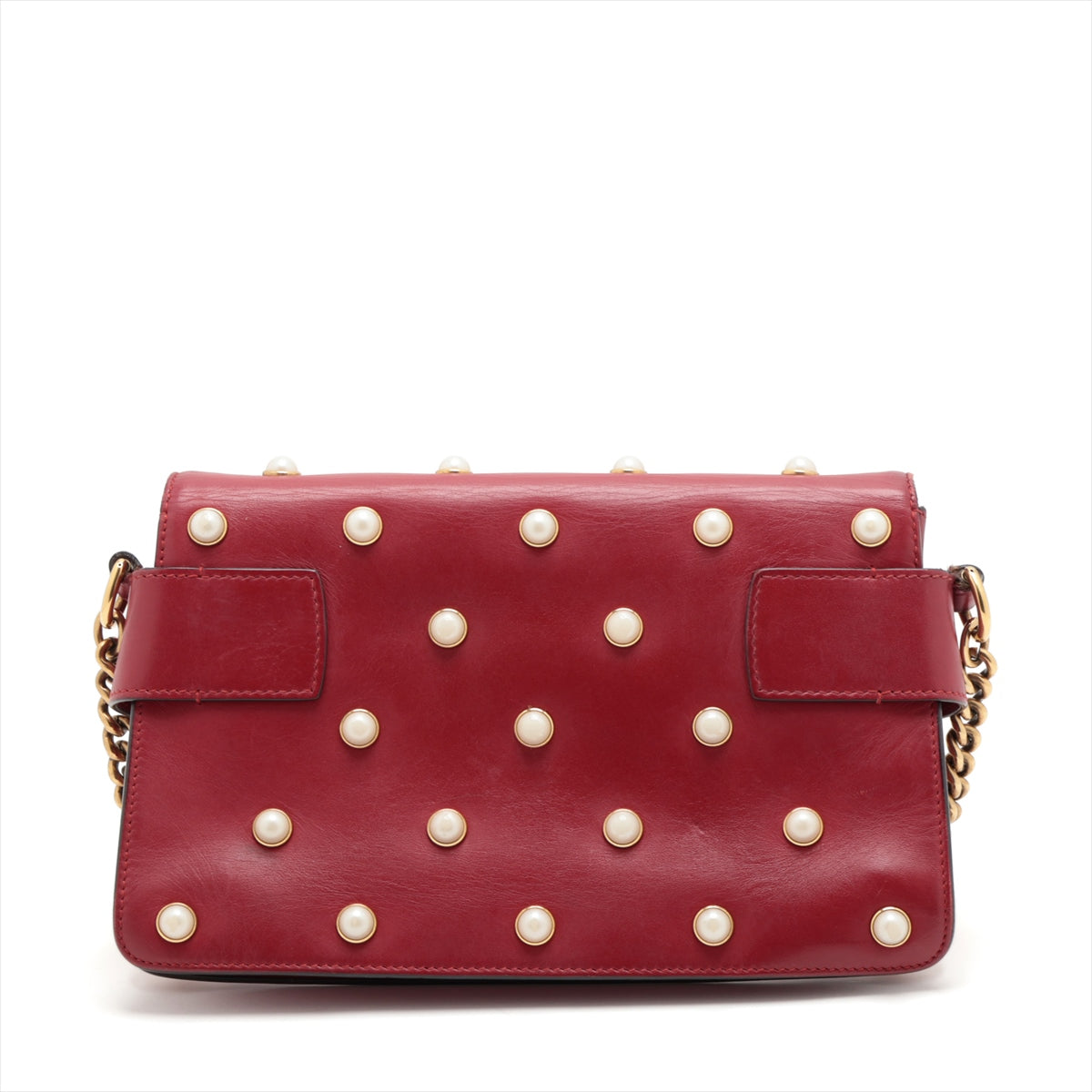 Luxury Gucci Trending 2025 Broadway Shoulder Bag in Leather Red 453778
