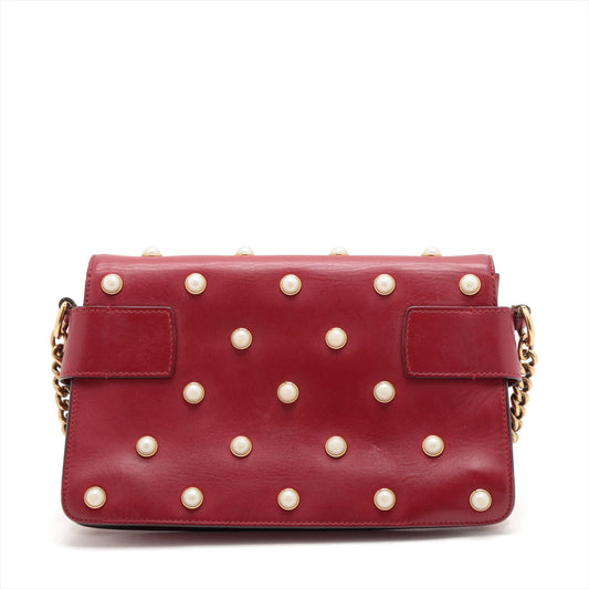 Luxury Gucci Trending 2025 Broadway Shoulder Bag in Leather Red 453778