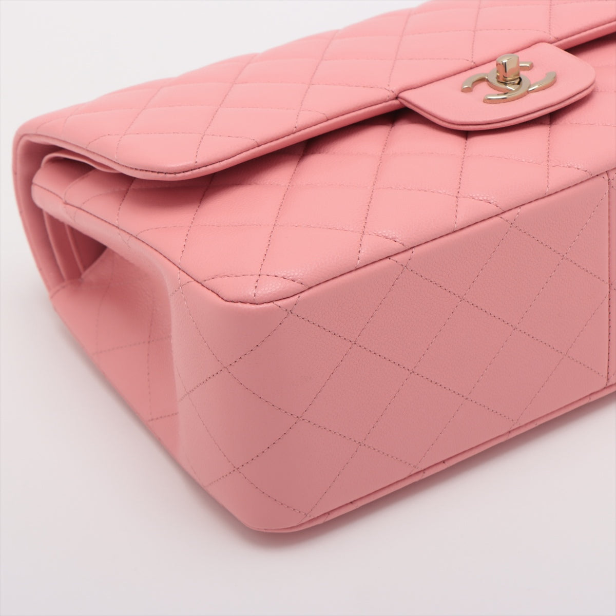 CHANEL DECAMATRASE 30  Caviar S Single Flap Double Chain Bag Pink G  A58600