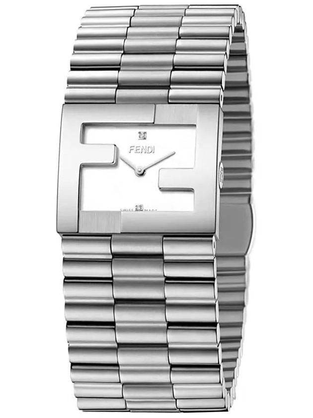 Luxury Fendi Mania FF Logo Watch Silver