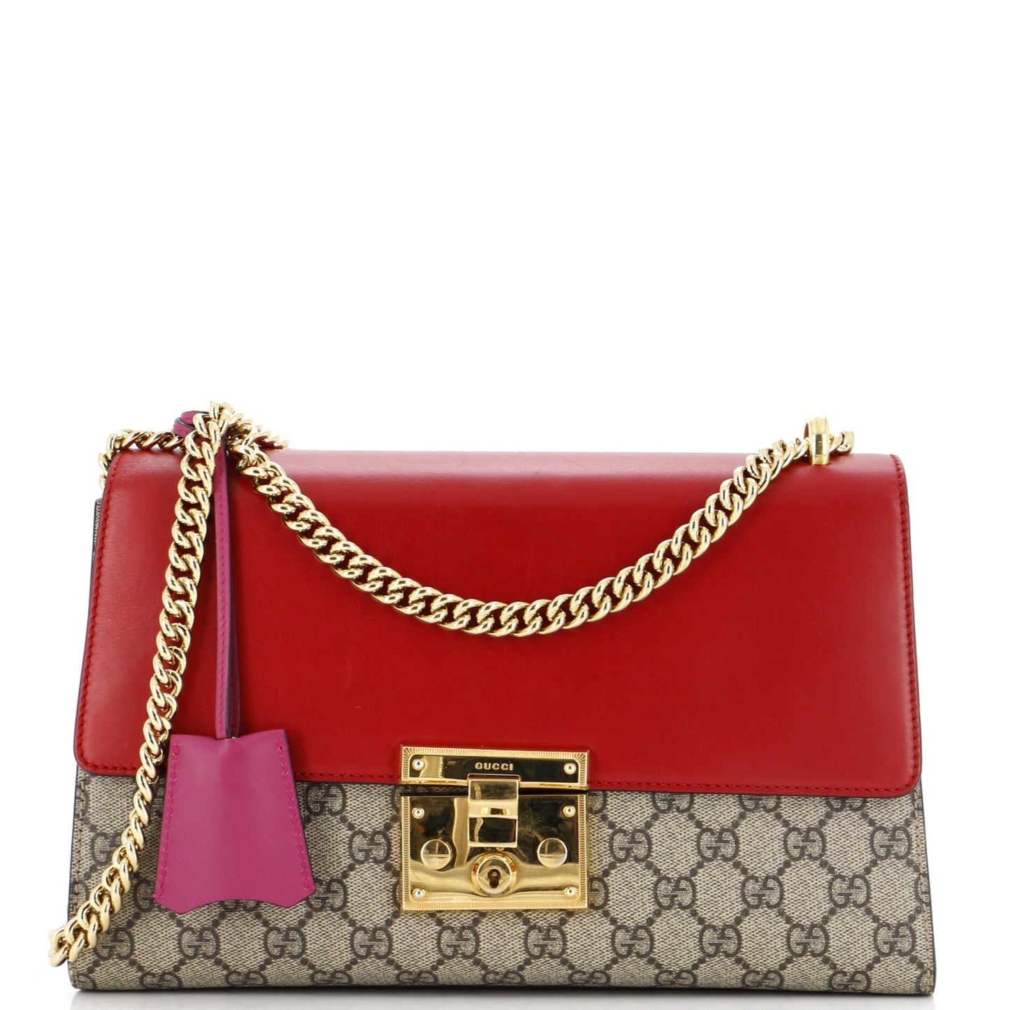 Luxury Gucci Trending 2025 Padlock Shoulder Bag GG Coated Canvas and Leather Medium