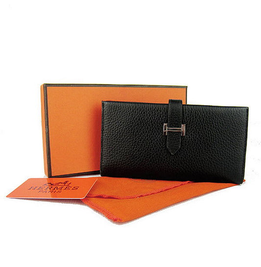 Luxury Hermes Wallet H008 Wallet Cow Leather Black