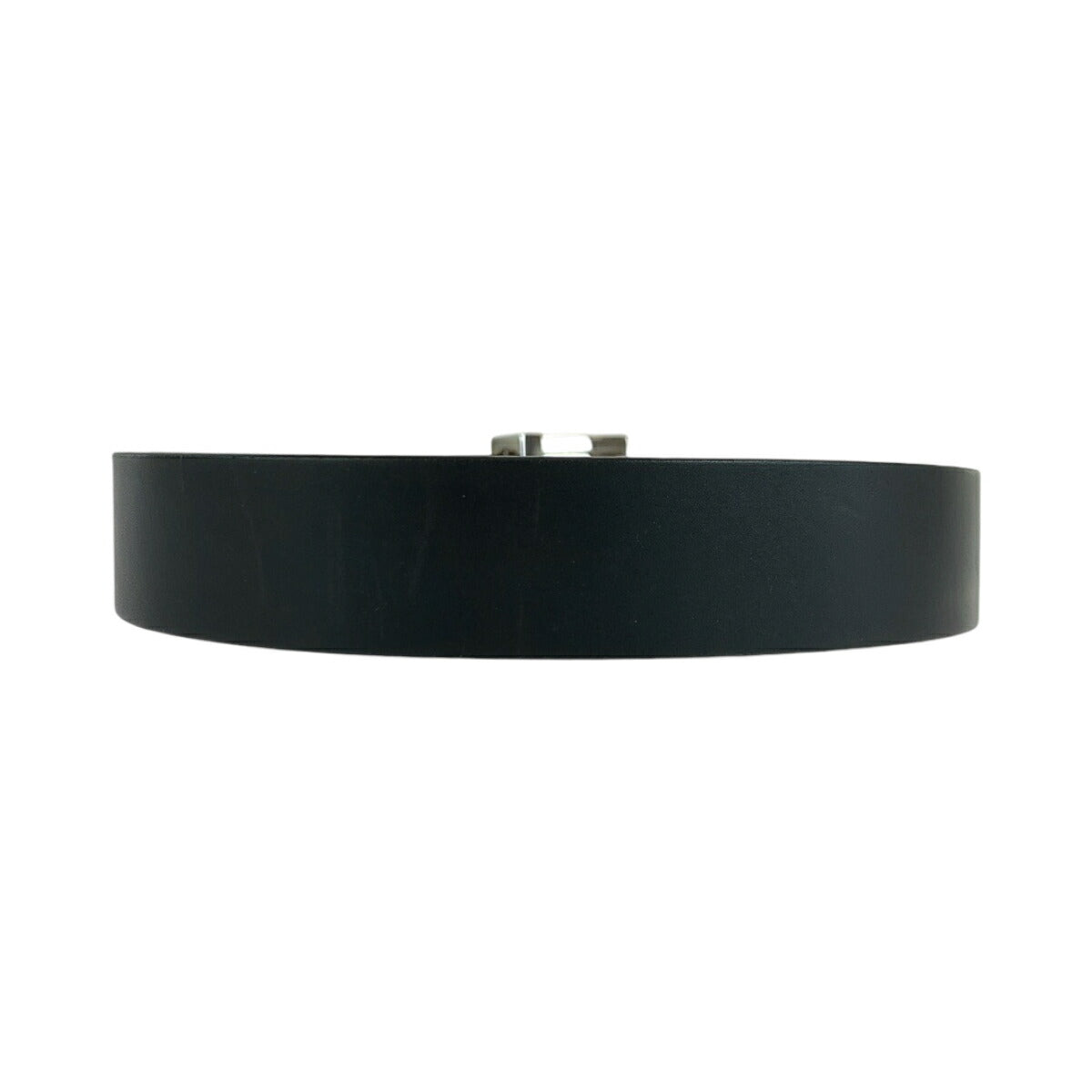 Louis Vuitton Leather Belt Black Silver Buckle